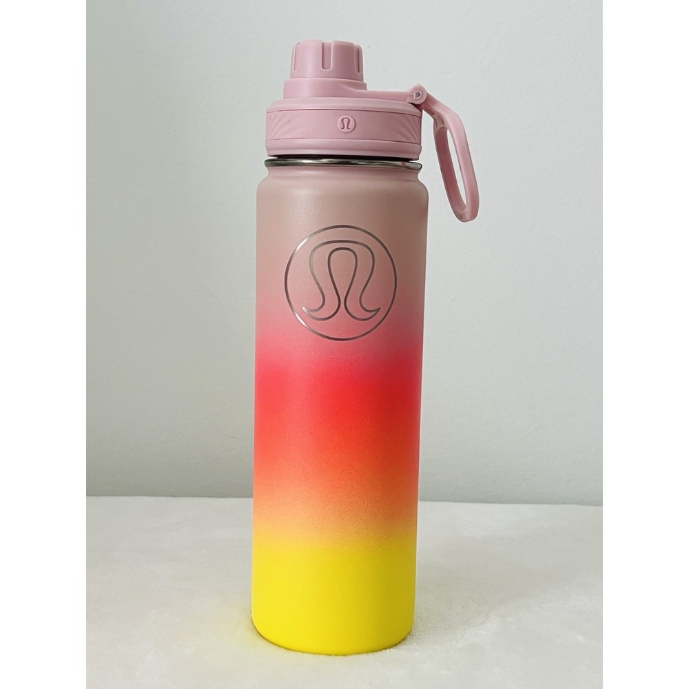 Lululemon Back To Life Sport Water Bottle Ombre Style Pink Yellow 24oz SOLD OUT!